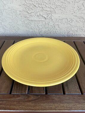 Vintage Mid Century Yellow Fiesta Ware Round Serving Platter 14.25"